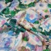 Tesatura crepe de Chine din matase naturala - design floral,  Albastru, Roz, Verde, Lila - imagine 4