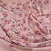 Tesatura crepe de Chine din matase naturala - design floral pictural, Cyclamen pe fond Roz fondant - imagine 10