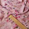 Tesatura crepe de Chine din matase naturala - design floral pictural, Cyclamen pe fond Roz fondant - imagine 3