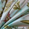 Tesatura crepe de Chine din matase naturala cu imprimeu floral multicolor pe fond Verde / Ivoire - imagine 6