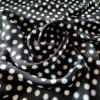 Tesatura plina din viscoza - crepe satinat cu buline , Negru / Alb