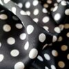 Tesatura plina din viscoza - crepe satinat cu buline , Negru / Alb - imagine 8