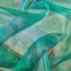 Tesatura Organza din matase naturala în degrade - nuanțe de verde - imagine 9
