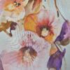 Tesatura Organza din matase naturala imprimată cu buchete de flori multicolore pe fond Ivoire - imagine 6