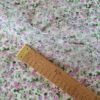 Tesatura Organza din matase naturala - design floral, Roz pe fond Ivoire - imagine 2