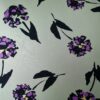 Tesatura twill din matase naturala - design cu flori Violet pe fond Gri - Verzui - imagine 4
