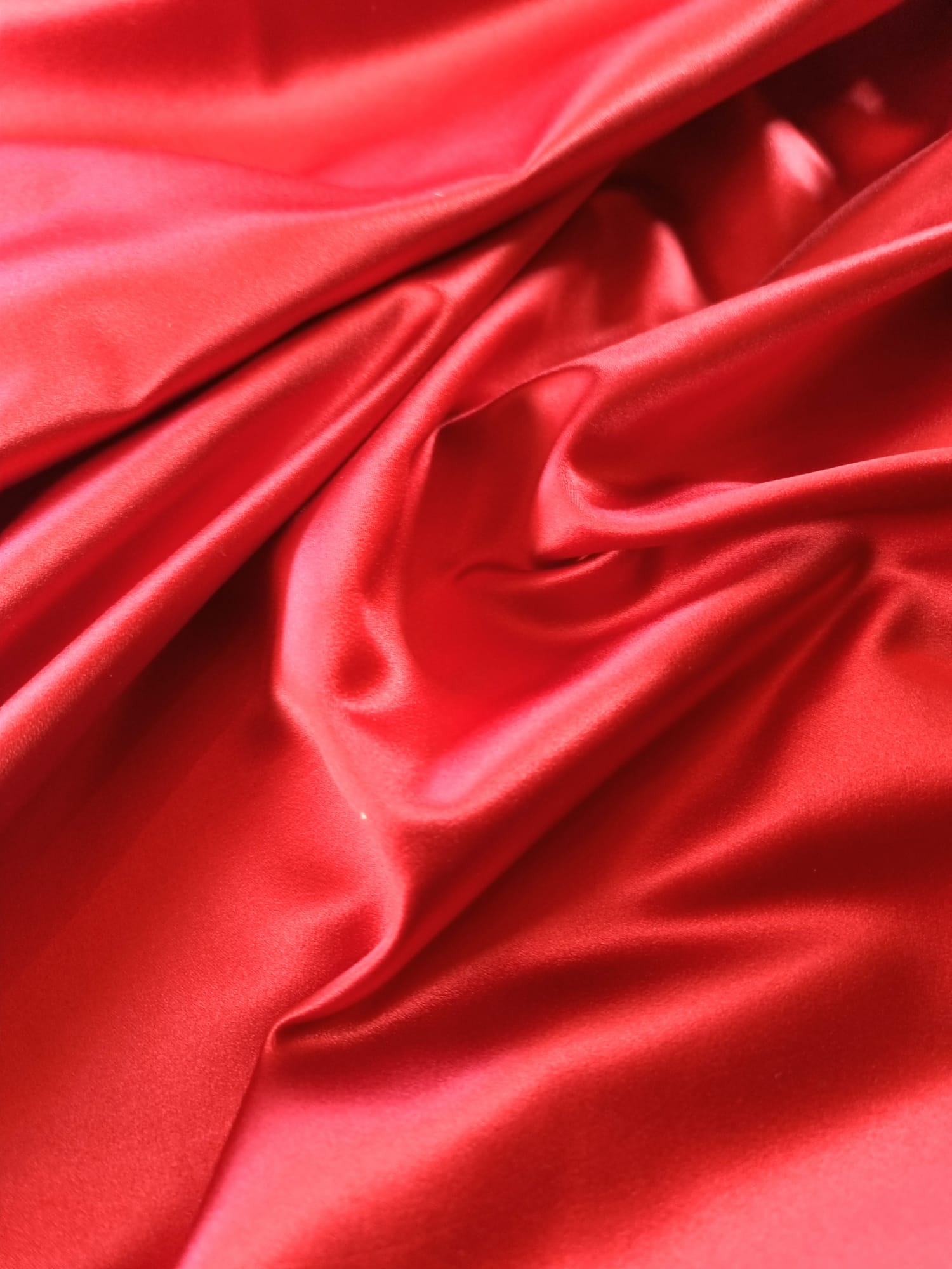 Tesatura tip tafta duchesse uni din matase naturala, Rosu - imagine 4