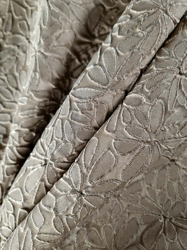 Tesatura Jacquard - design floral, Bej - imagine 6