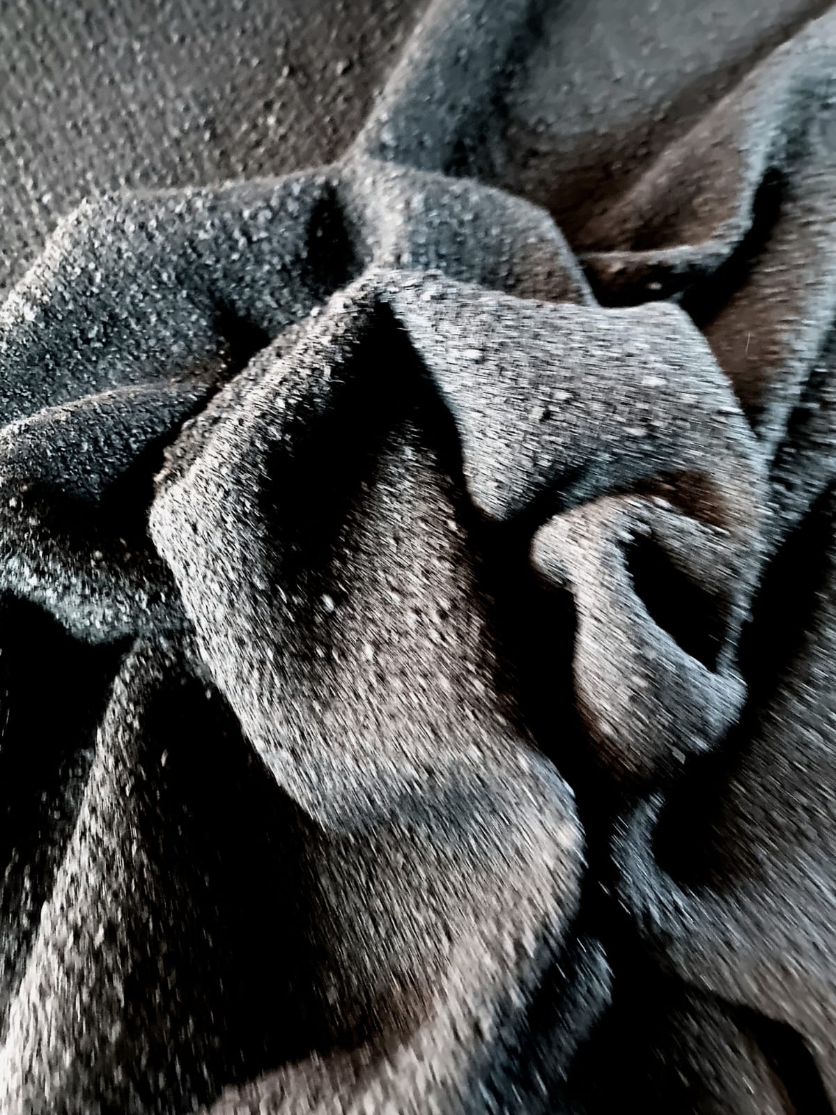 Stofa buclé din lână - design uni, Negru intens - imagine 2