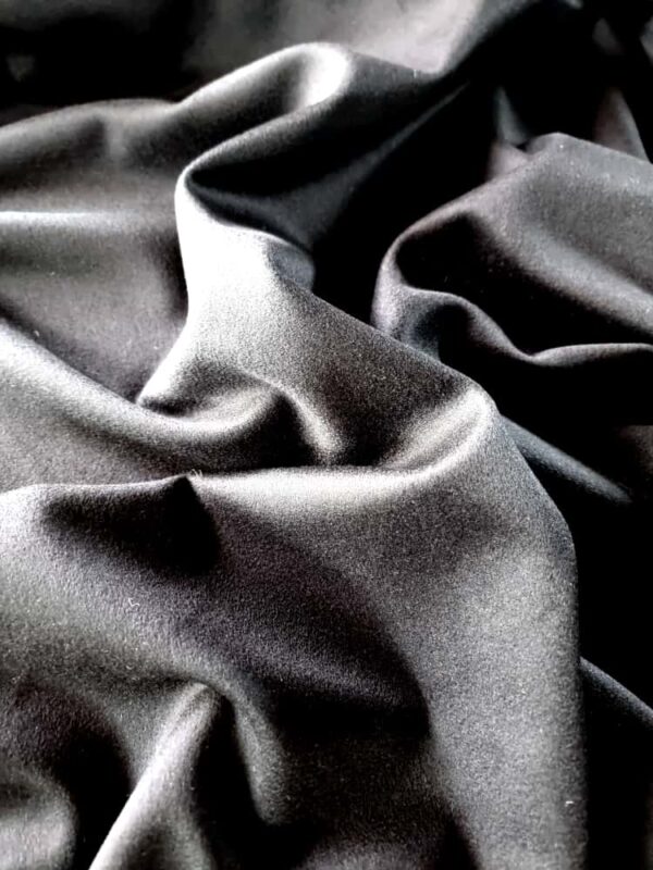 Stofa premium – lână cașmir, design uni,  Negru