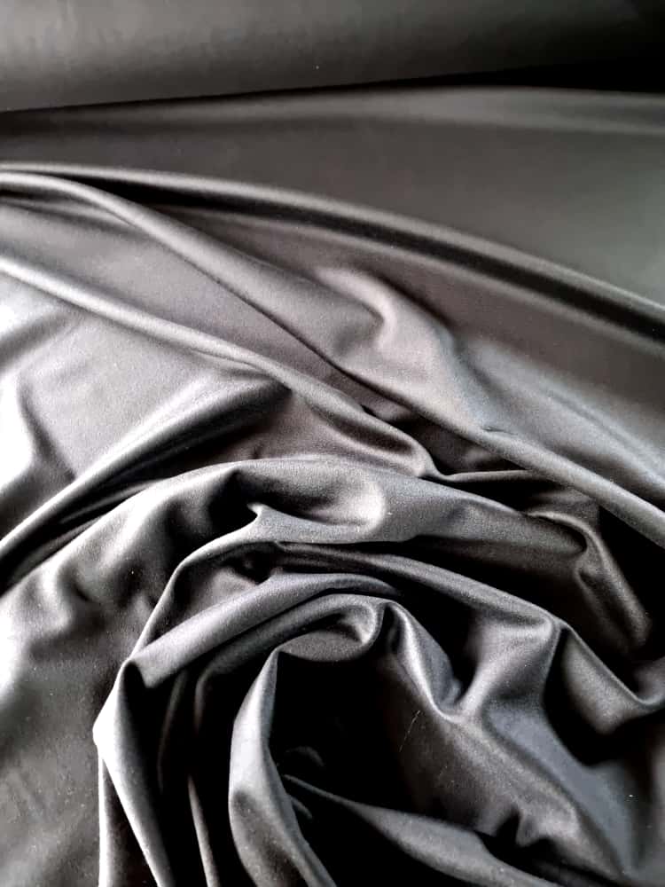 Stofa premium - lână cașmir, design uni, Negru - imagine 7