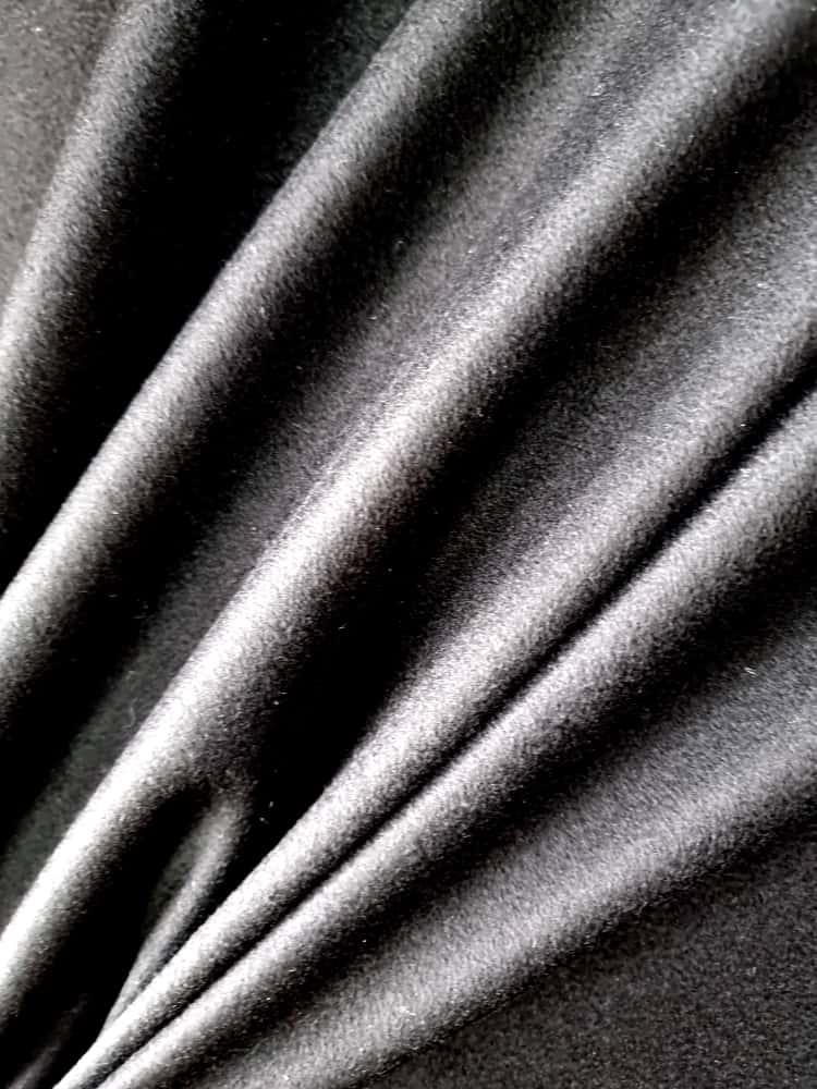 Stofa premium - lână cașmir, design uni, Negru - imagine 3