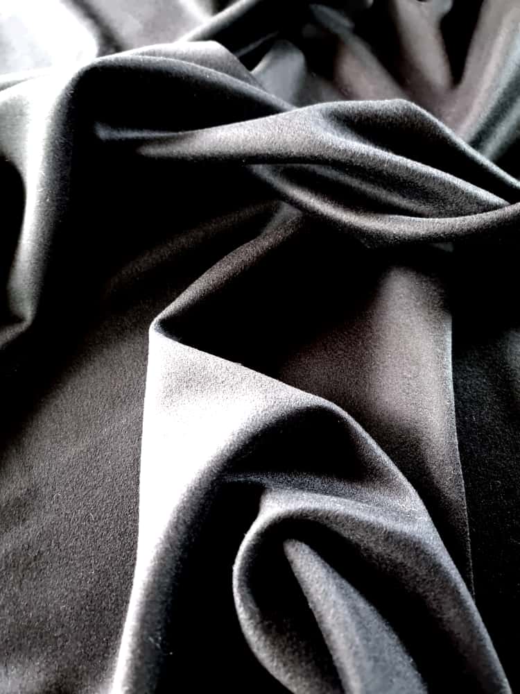 Stofa premium - lână cașmir, design uni, Negru - imagine 4