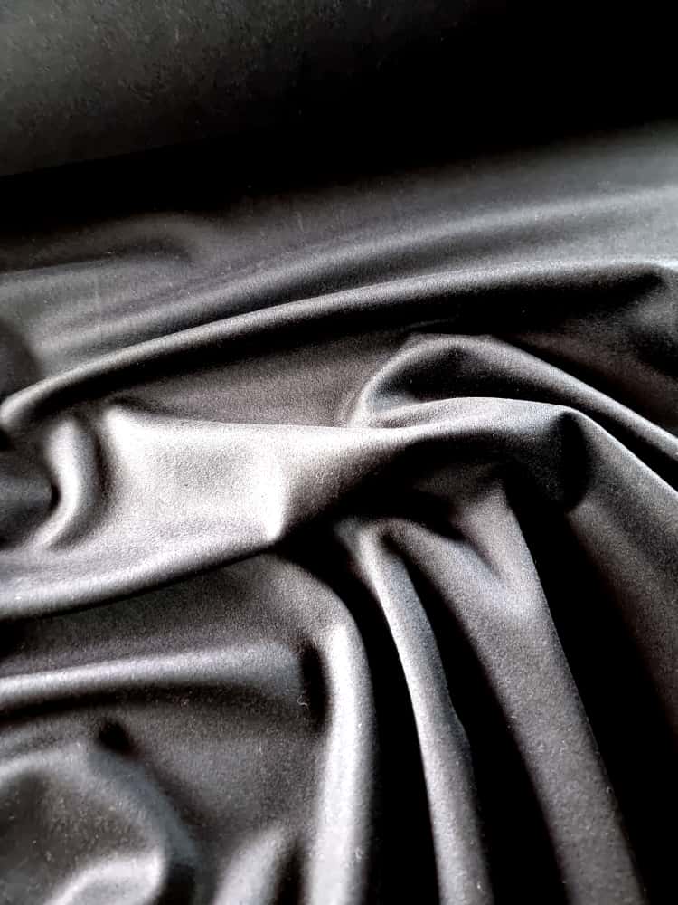 Stofa premium - lână cașmir, design uni, Negru - imagine 6