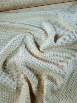 Stofa structurata cu insertii de fir lurex - design fantezie - Bej deschis, Auriu