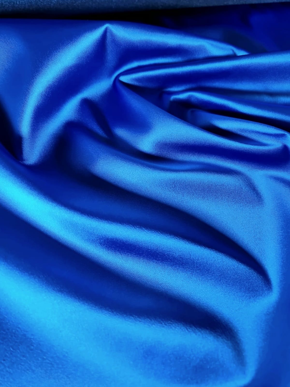 Tafta duchesse - design satinat uni, Albastru - imagine 3
