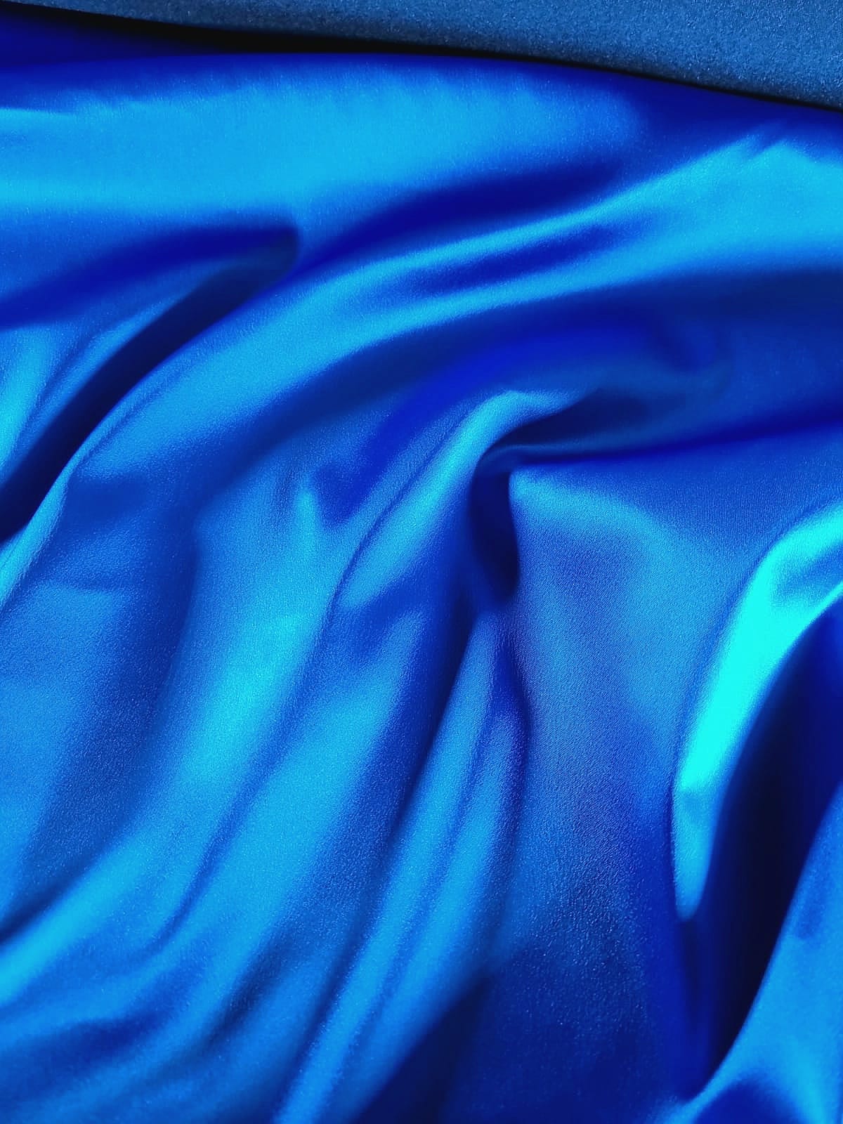 Tafta duchesse - design satinat uni, Albastru - imagine 6