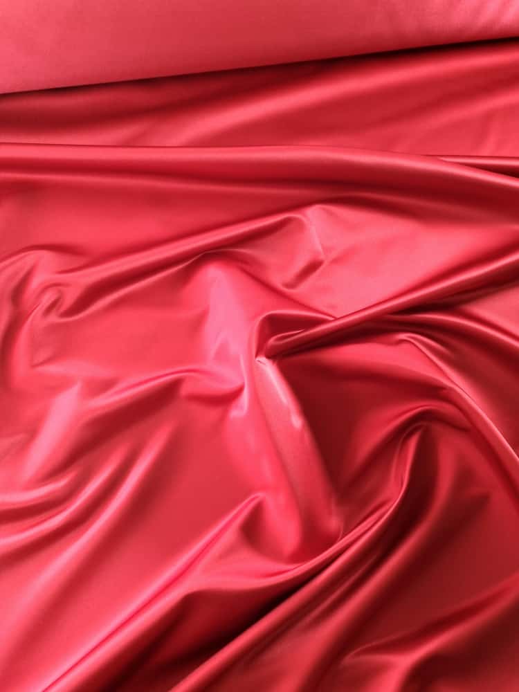 Tafta tip duchesse - design satinat uni, Roșu aprins