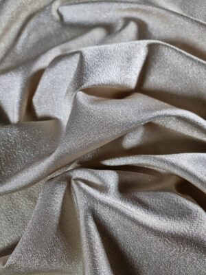 Tafta duchesse cu fir metalizat - double face,  Crem/Argintiu