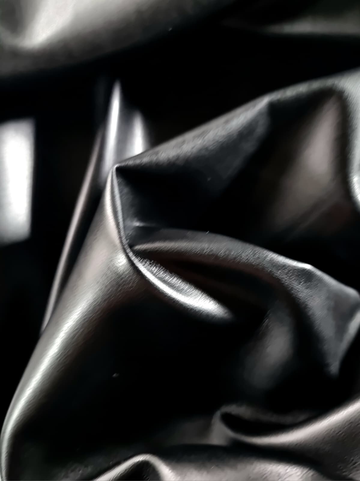 Tesatura din piele ecologica - design uni Negru intens - imagine 6