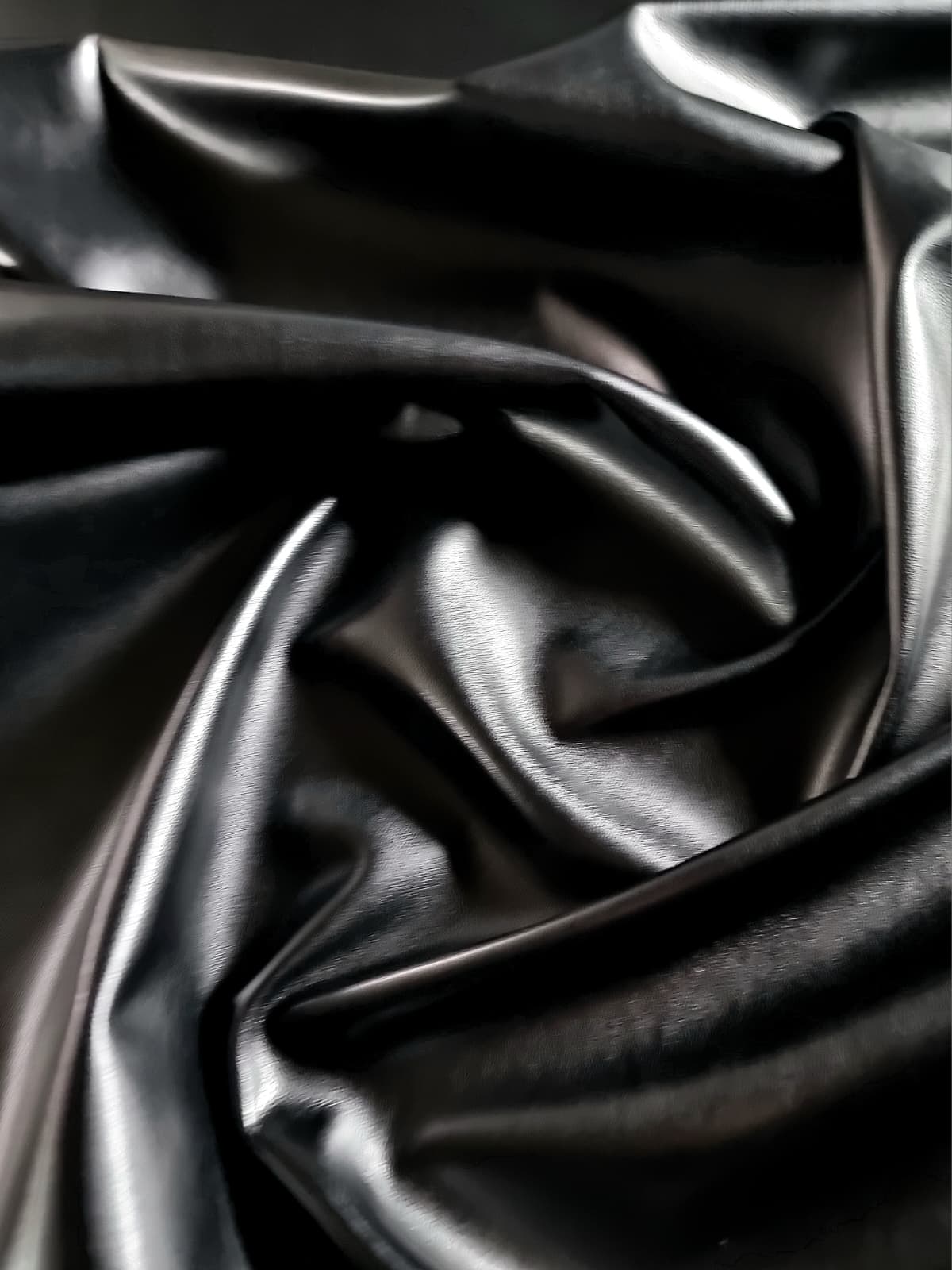 Tesatura din piele ecologica - design uni Negru intens - imagine 5