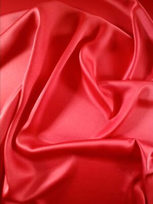 Țesătură uni naturala  - dublu crepe cu față dublă mată - satinată, Rosu