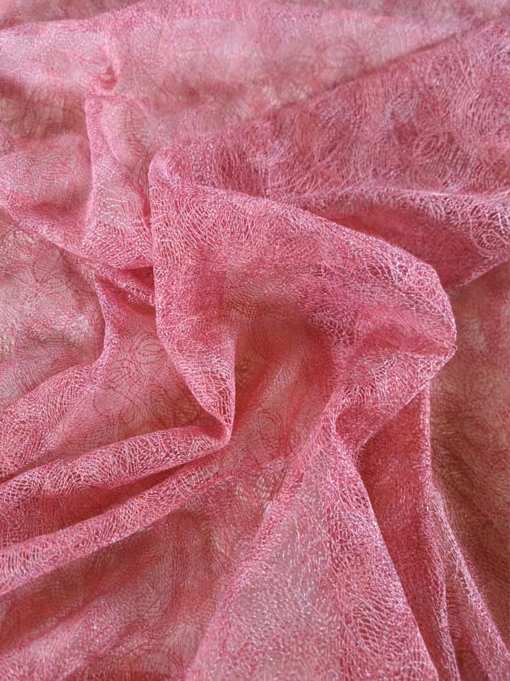 Dantela fina - design floral discret, Roz - imagine 9