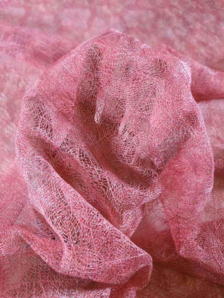 Dantela fina - design floral discret, Roz - imagine 6