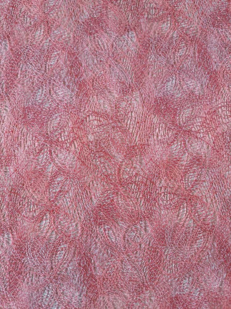 Dantela fina - design floral discret, Roz - imagine 8