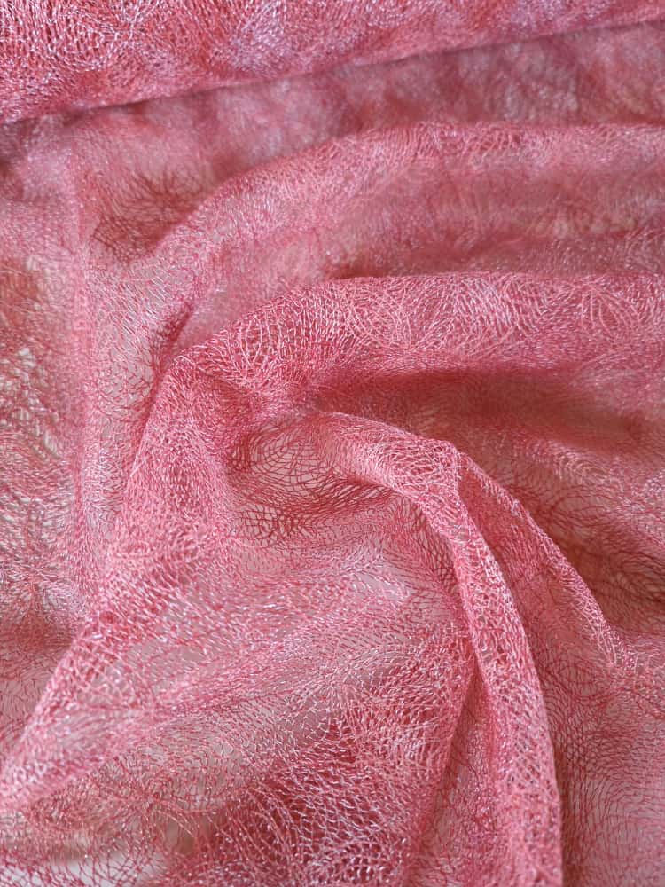 Dantela fina - design floral discret, Roz - imagine 3