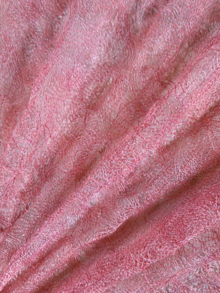 Dantela fina - design floral discret, Roz - imagine 5