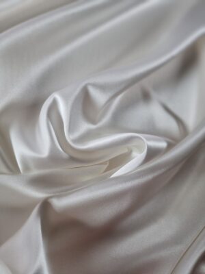 Tesatura din matase naturala crepe de chine  - design uni double face, Ivoire