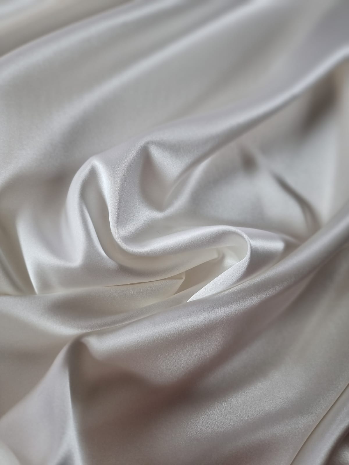 Tesatura din matase naturala crepe de chine - design uni double face, Ivoire