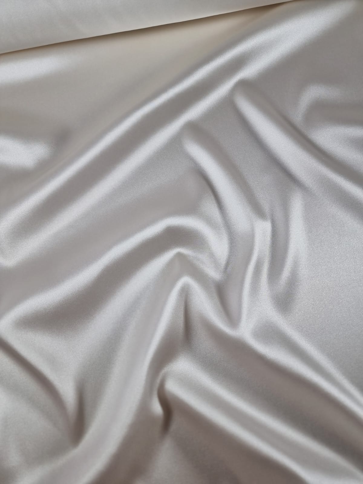 Tesatura din matase naturala crepe de chine - design uni double face, Ivoire - imagine 7