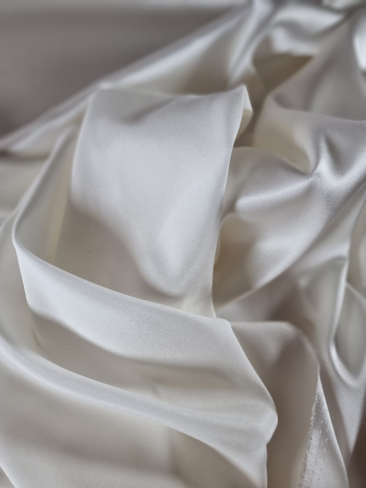Tesatura din matase naturala crepe de chine - design uni double face, Ivoire - imagine 3