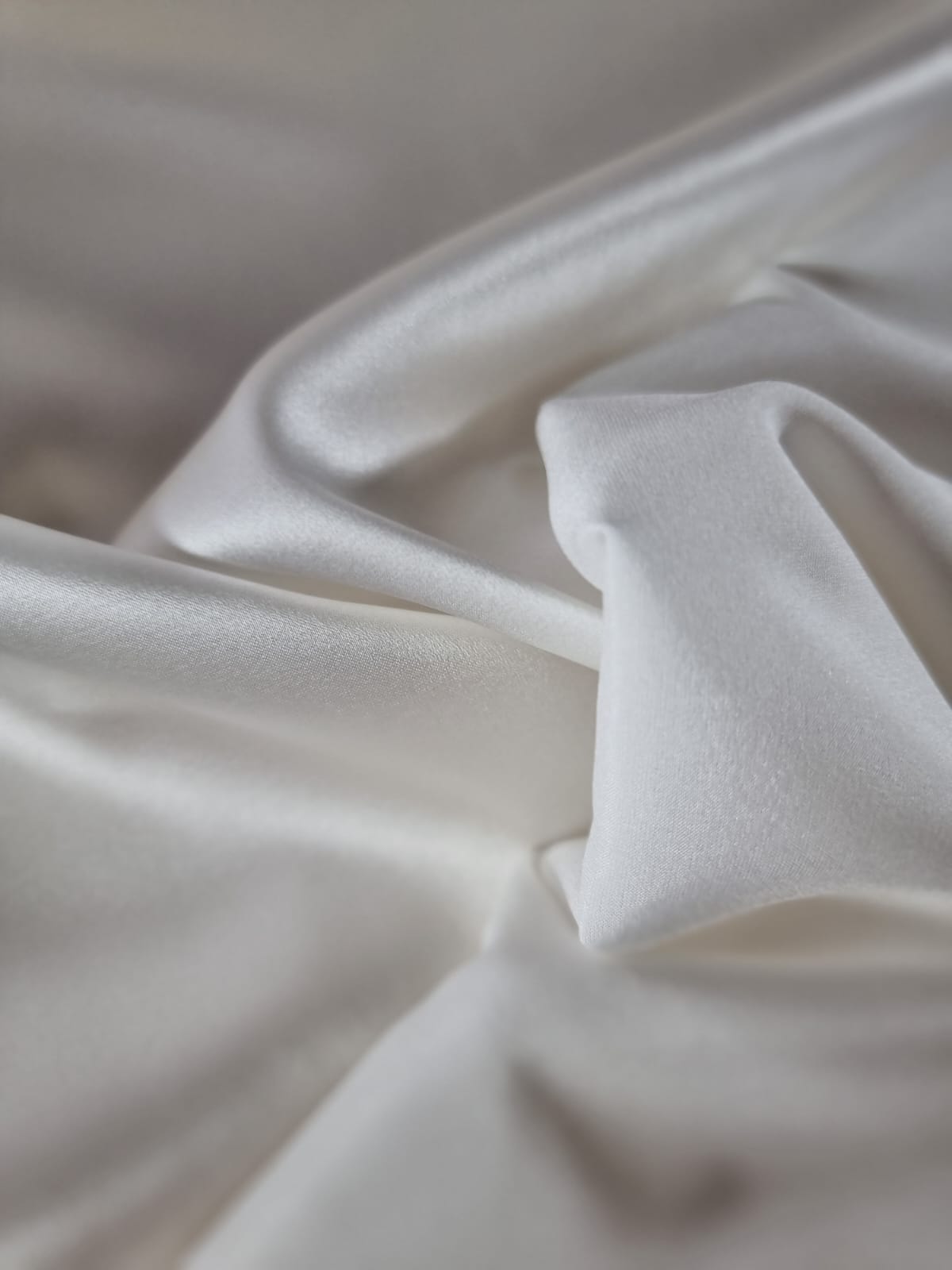 Tesatura din matase naturala crepe de chine - design uni double face, Ivoire - imagine 5