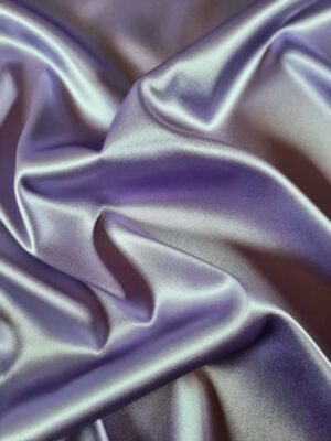 Matase naturala satinata - crepe de chine cu design uni si fata dubla, Mov / Lila