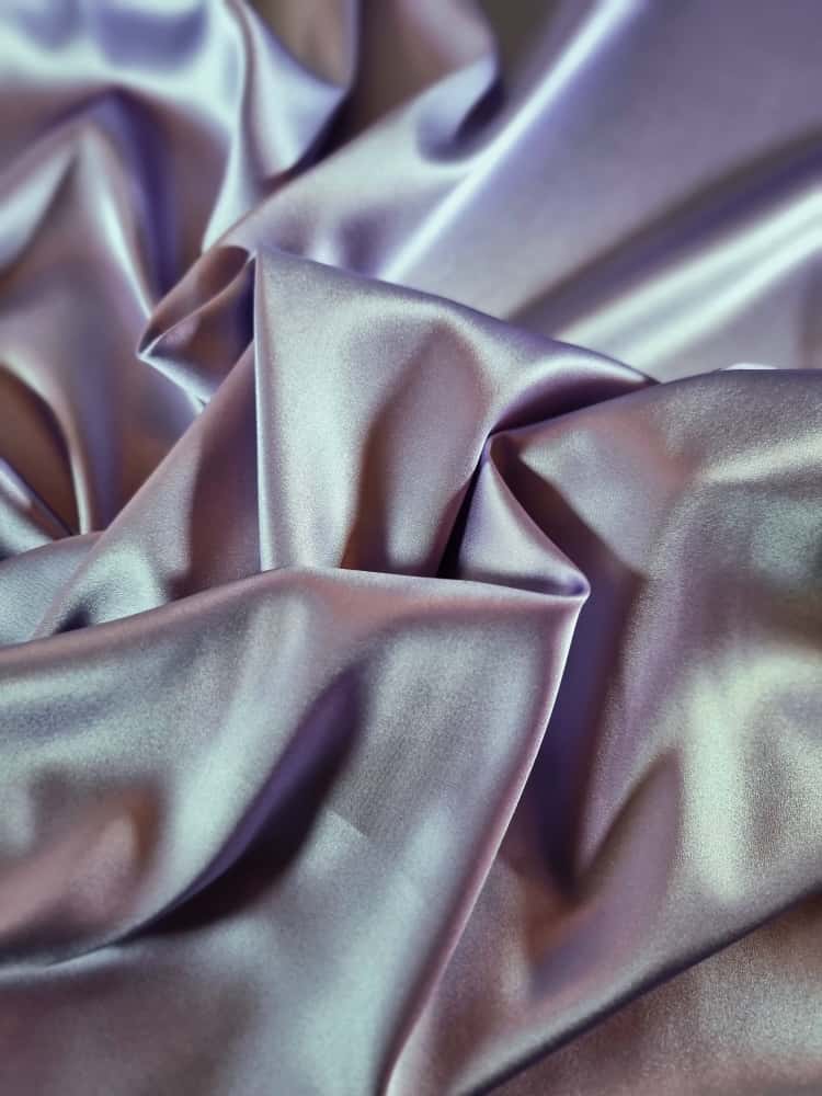 Matase naturala satinata - crepe de chine cu design uni si fata dubla, Mov / Lila - imagine 2