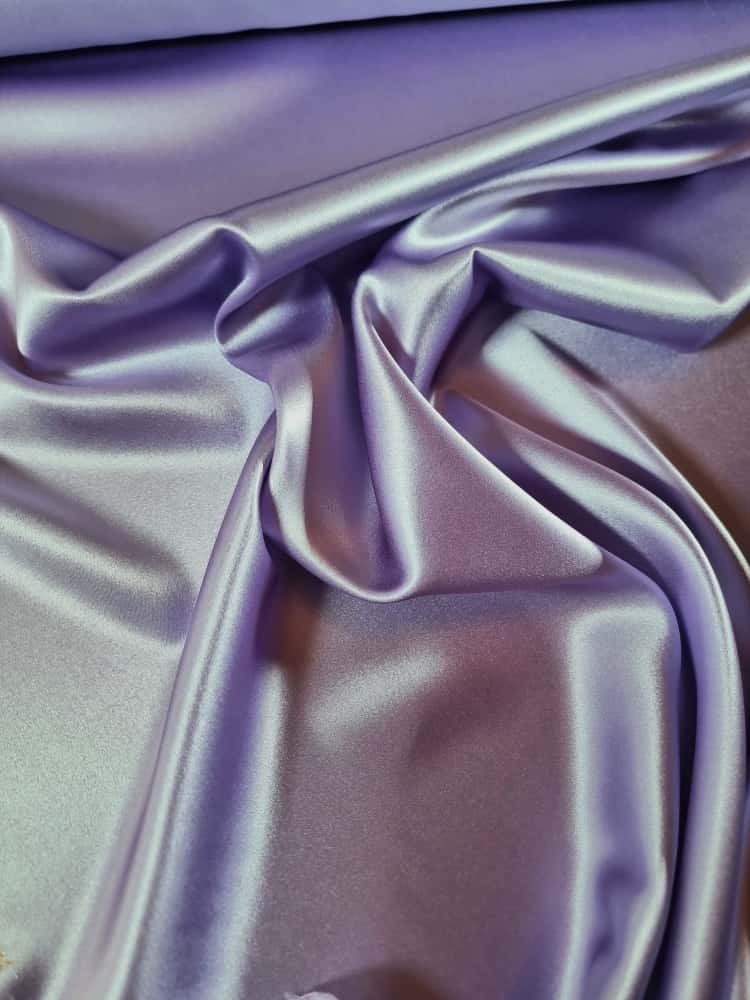 Matase naturala satinata - crepe de chine cu design uni si fata dubla, Mov / Lila - imagine 7