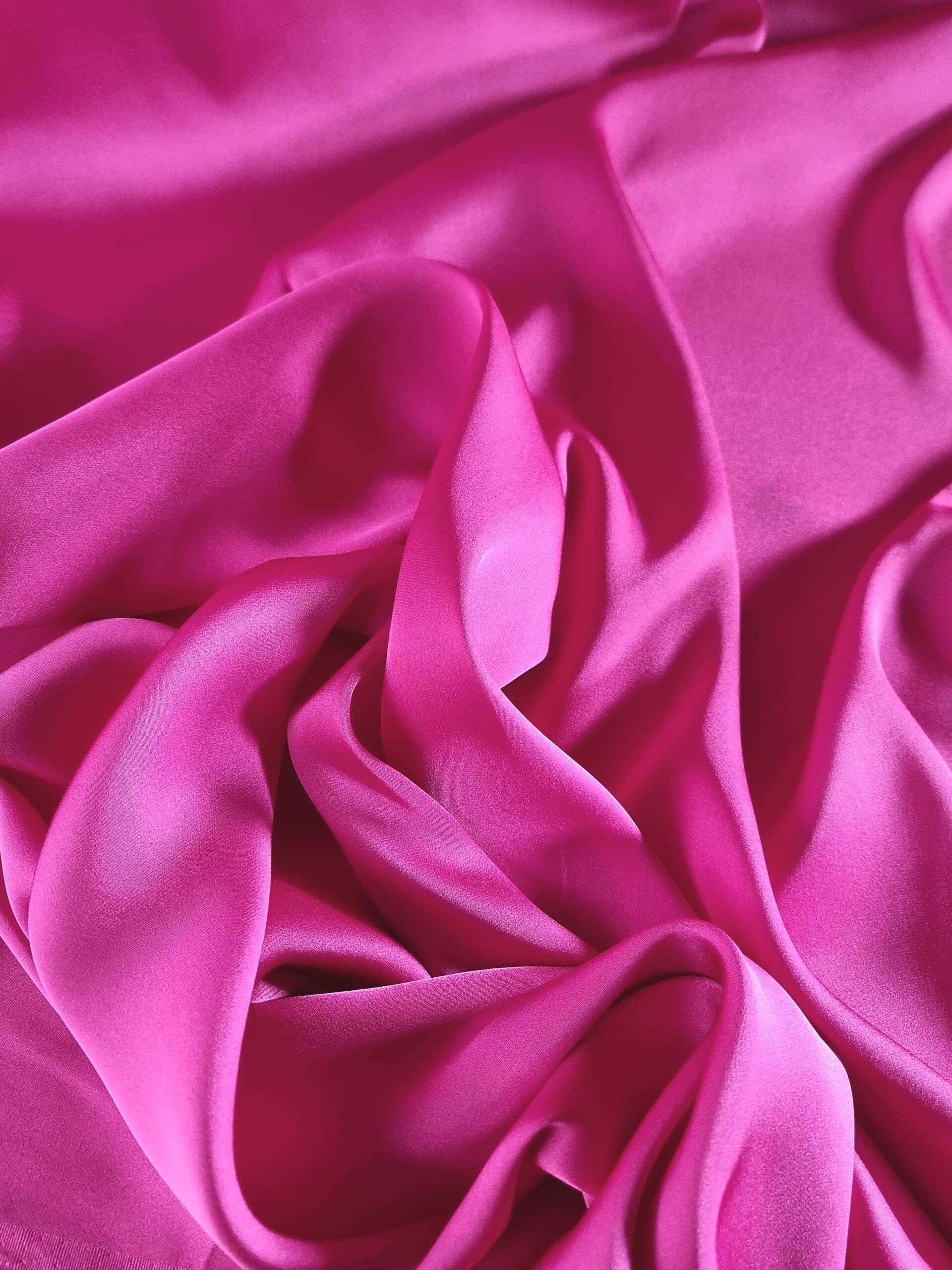 Tesatura dublu crepe cu din matase naturala - double face design uni, Cyclamen - imagine 4