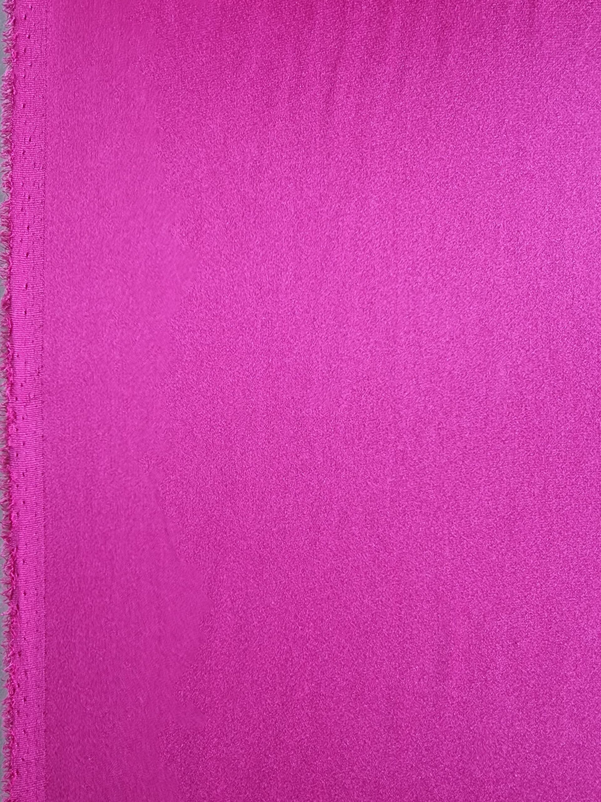 Tesatura dublu crepe cu din matase naturala - double face design uni, Cyclamen - imagine 3