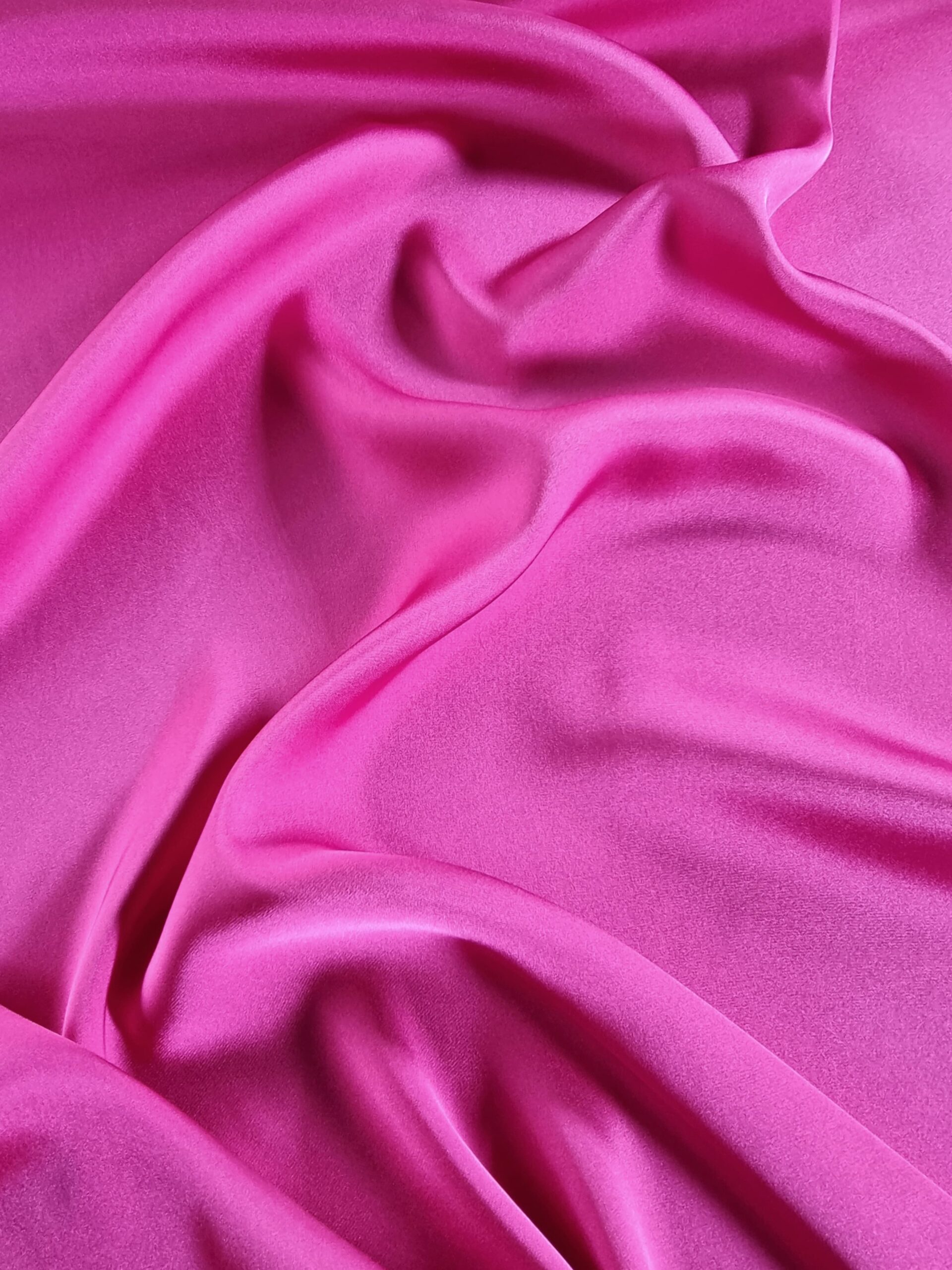 Tesatura dublu crepe cu din matase naturala - double face design uni, Cyclamen - imagine 9