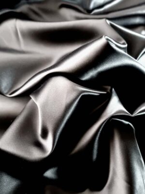 Duchesse din matase naturala- design uni,  Negru intens