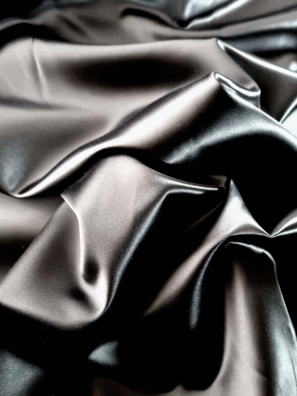 Duchesse din matase naturala- design uni,  Negru intens