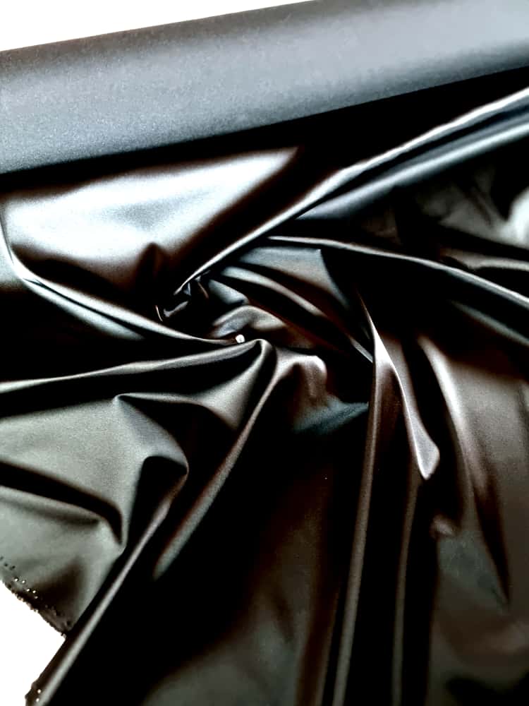 Tesatura premium duchesse - design uni satinat, Negru intens - imagine 7