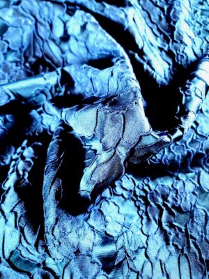 Tesatura Jacquard  - design floral, Bleumarin