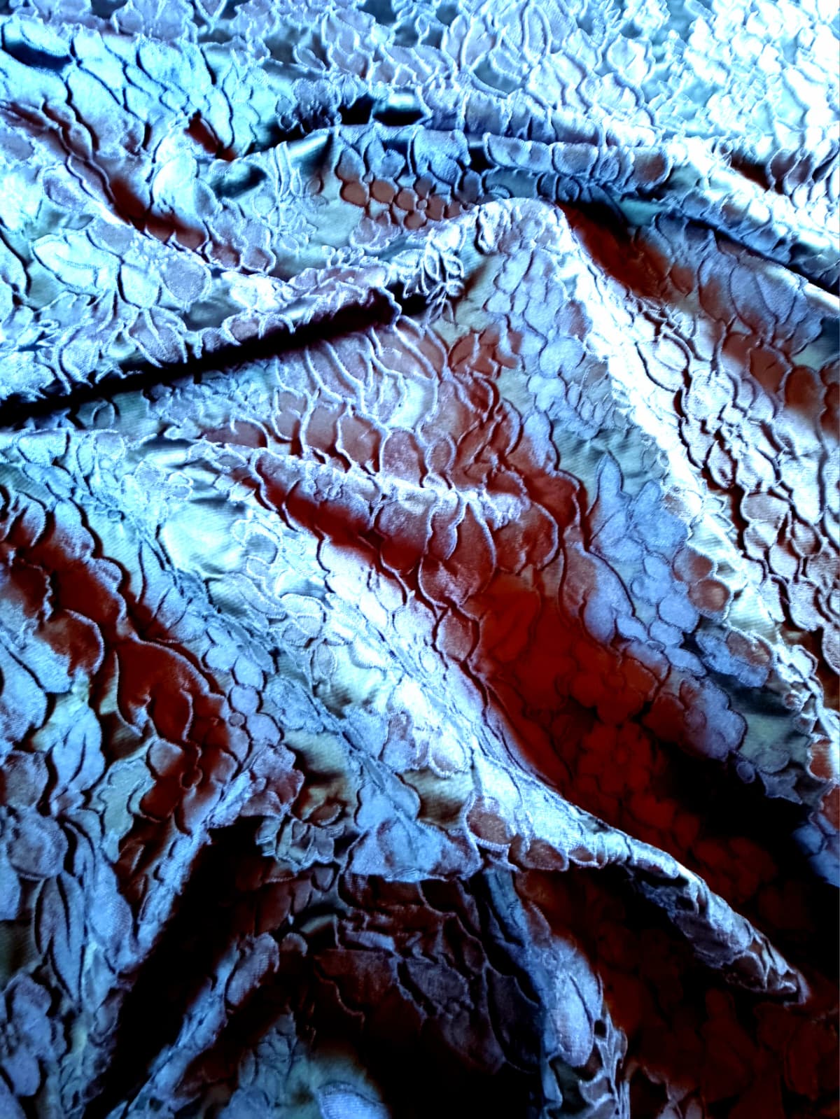 Tesatura Jacquard - design floral, Bleumarin - imagine 6