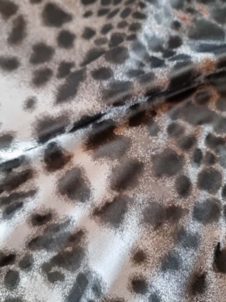 Tesatura jacquard - design animal print, Negru / Argintiu / Maro - imagine 5