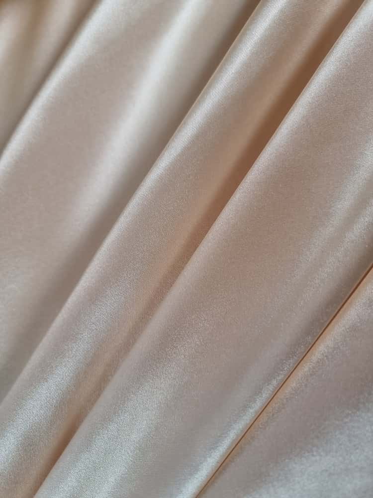 Tesatura din matase naturala satinata, duble face - uni, Crem - imagine 6