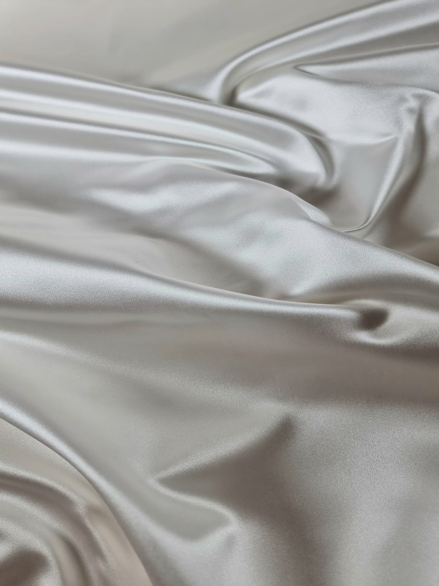 Tafta douchesse din matase naturala - design uni, Alb fildeș - imagine 5